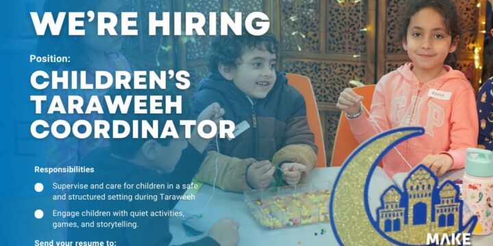 We’re Hiring Kids’ Taraweeh Coordinators